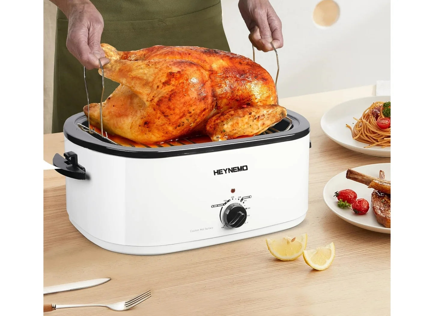 1450W 26Qt Stainless Steel Electric Roaster Oven