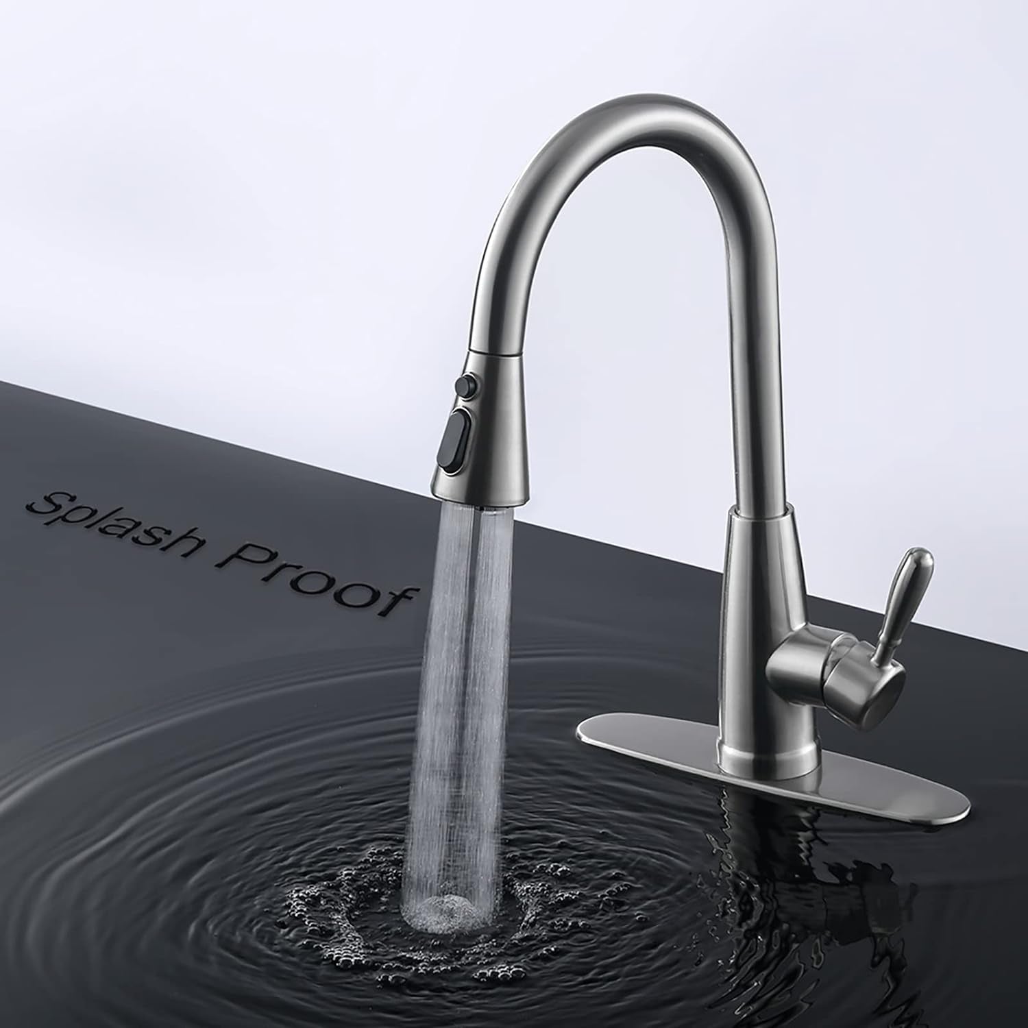 Kitchen Faucets, Kitchen Sink Faucet with Splash-Proof Sprayer, Sink Faucet, Pull down Faucets,Brushed Nickel PB1028