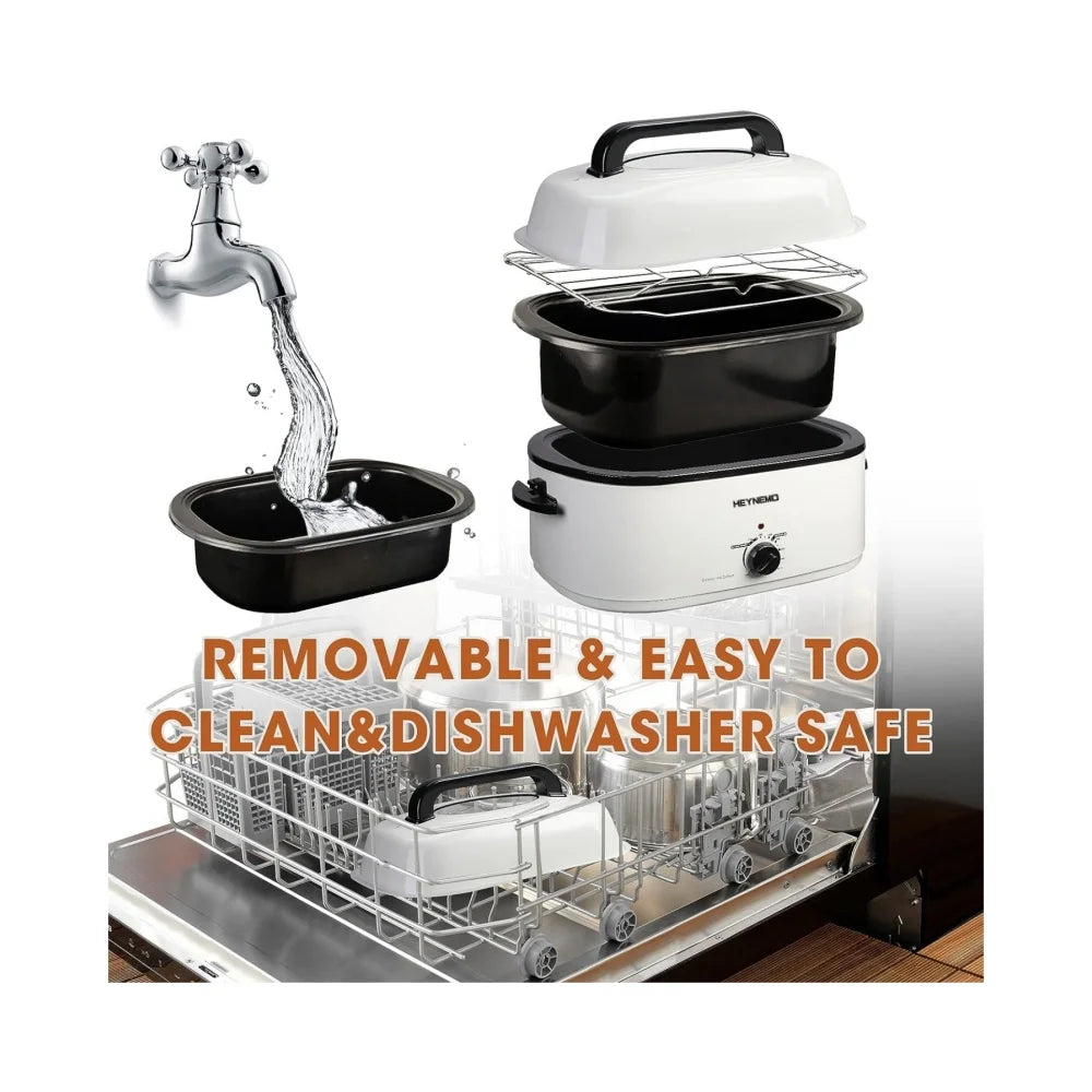 1450W 26Qt Stainless Steel Electric Roaster Oven