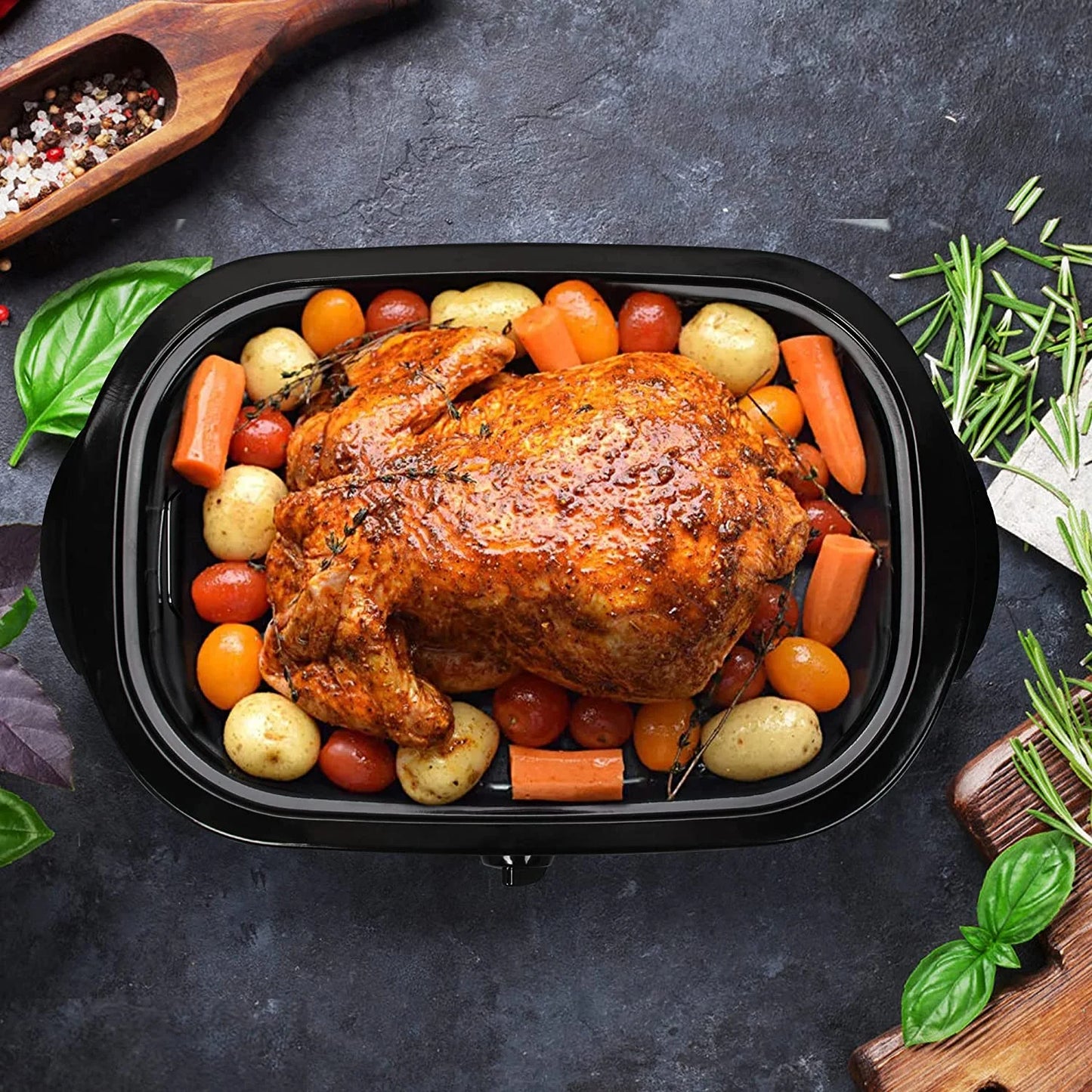 1450W 26Qt Stainless Steel Electric Roaster Oven