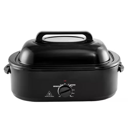 Electric Roaster Oven 24 Qt. Turkey Roaster Oven Slow Cookers 1450-Watt with Defrost Warm Function Adjustable Temp Black